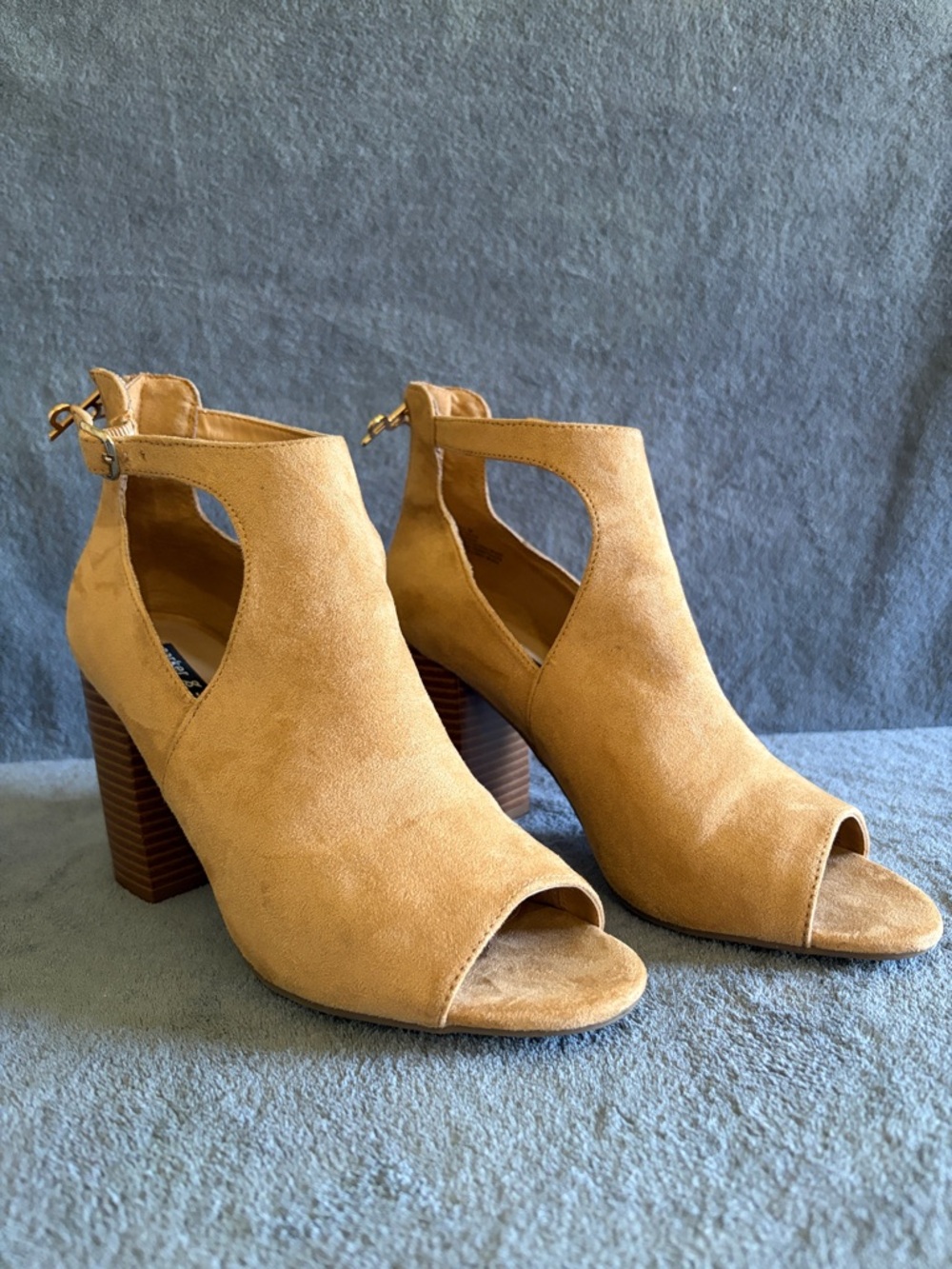 Parker & Sky Tan Peep Toe Booties
